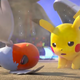A saddened Pikachu coming over to mourn its fallen Fletchling teammate in Pokemon Unite.